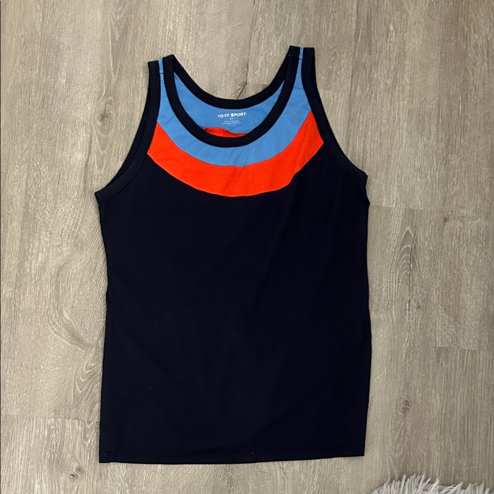 Tory Sport Black and Blue Tank Top